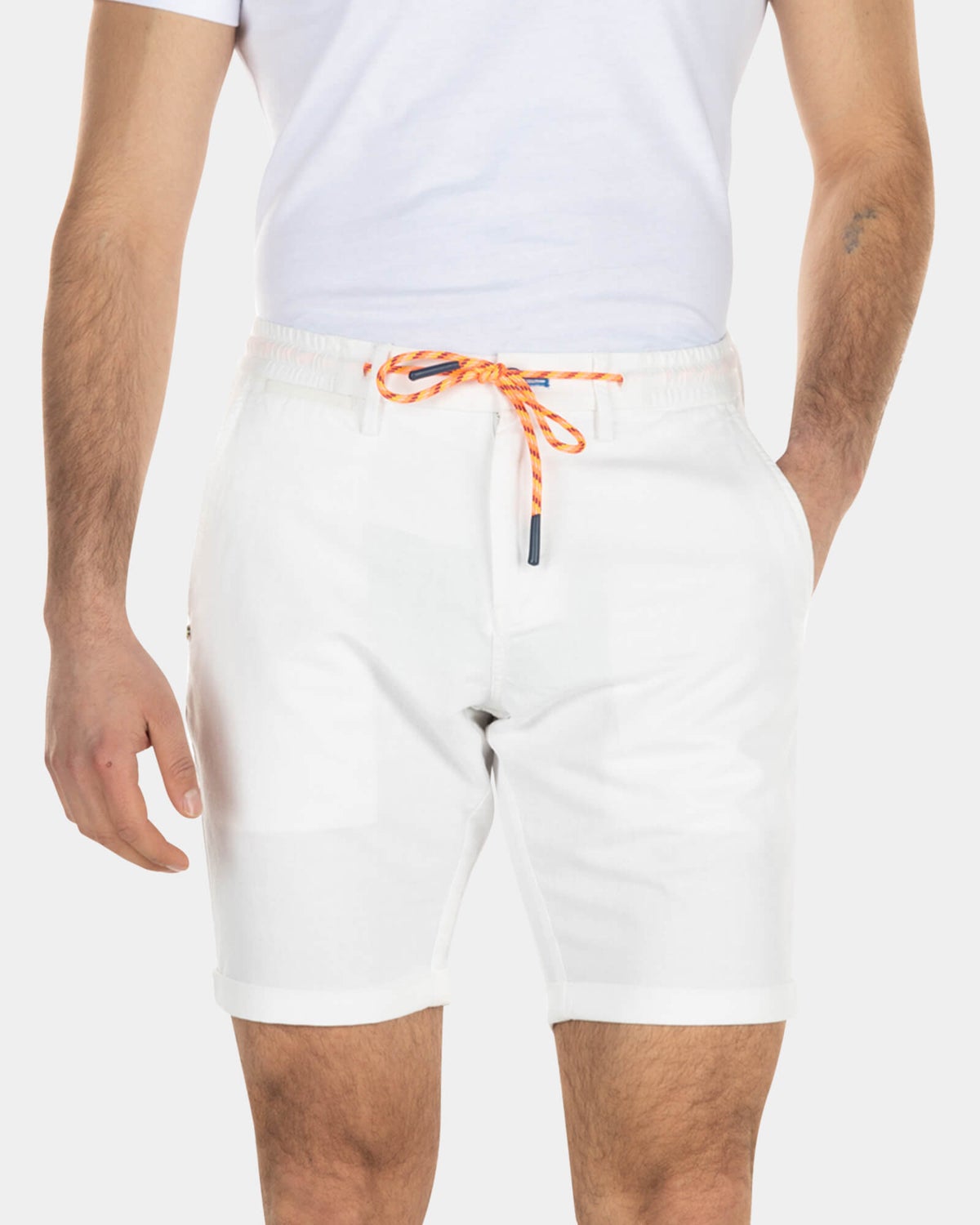 Kurzen Chino aus Leinen - Off White