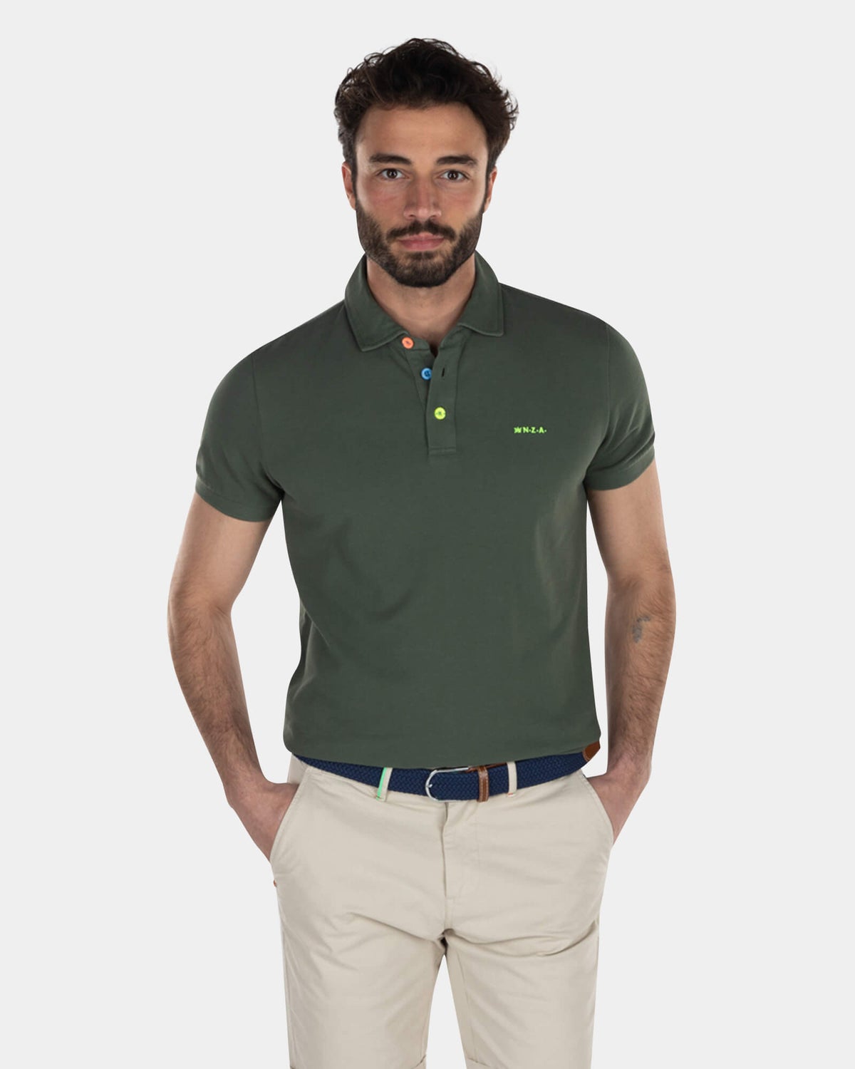 Katoenen basic polo shirt - High Summer Army