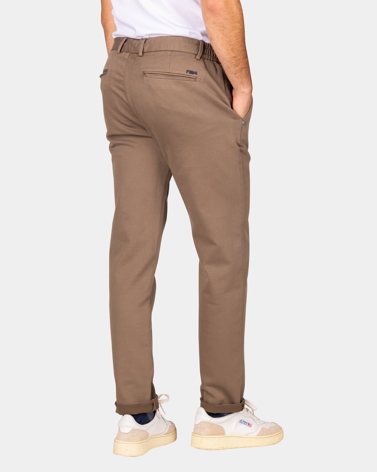 Dark brown jersey chino - Dark Mocca