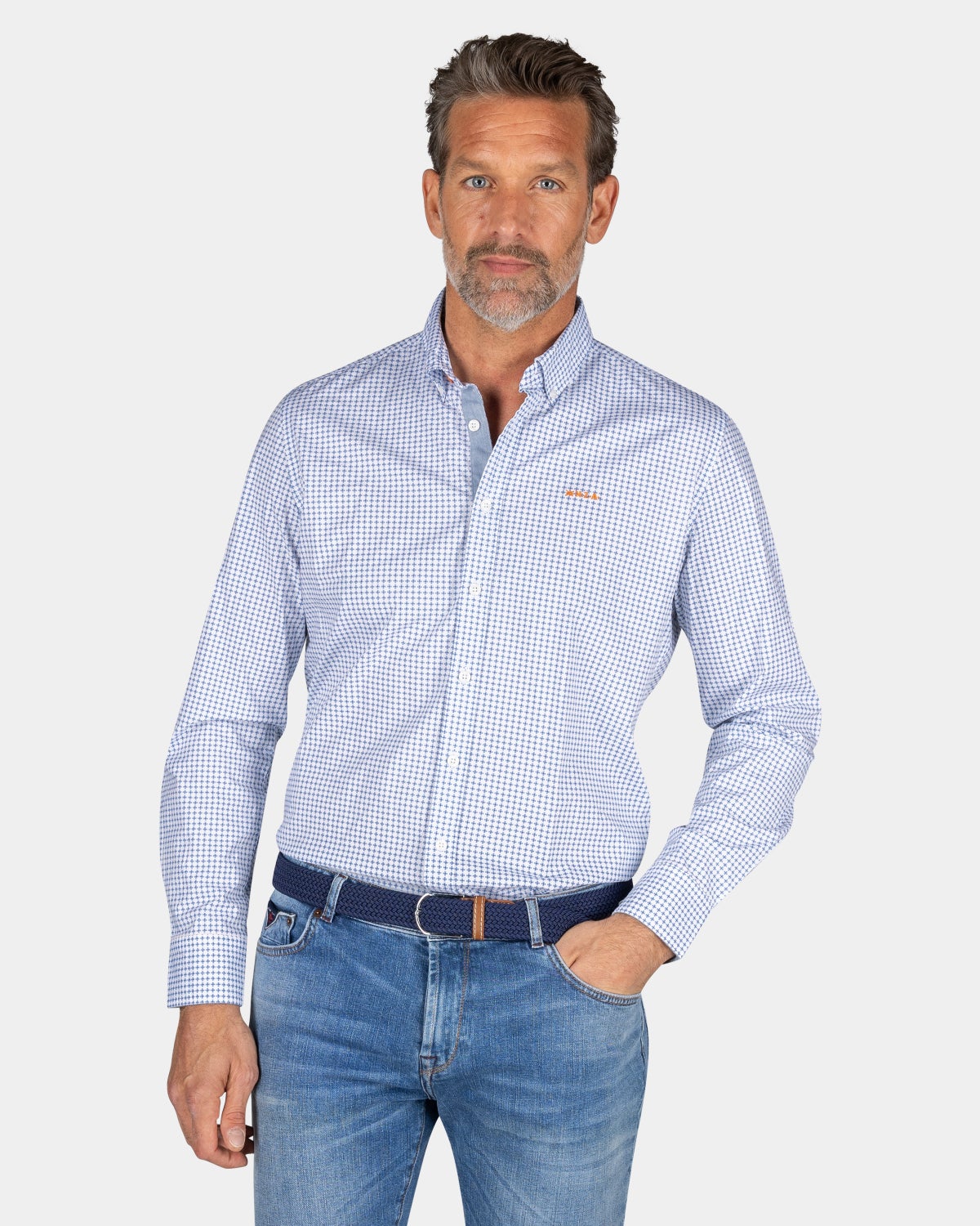 Camisa celeste con lunares. - Light Blue