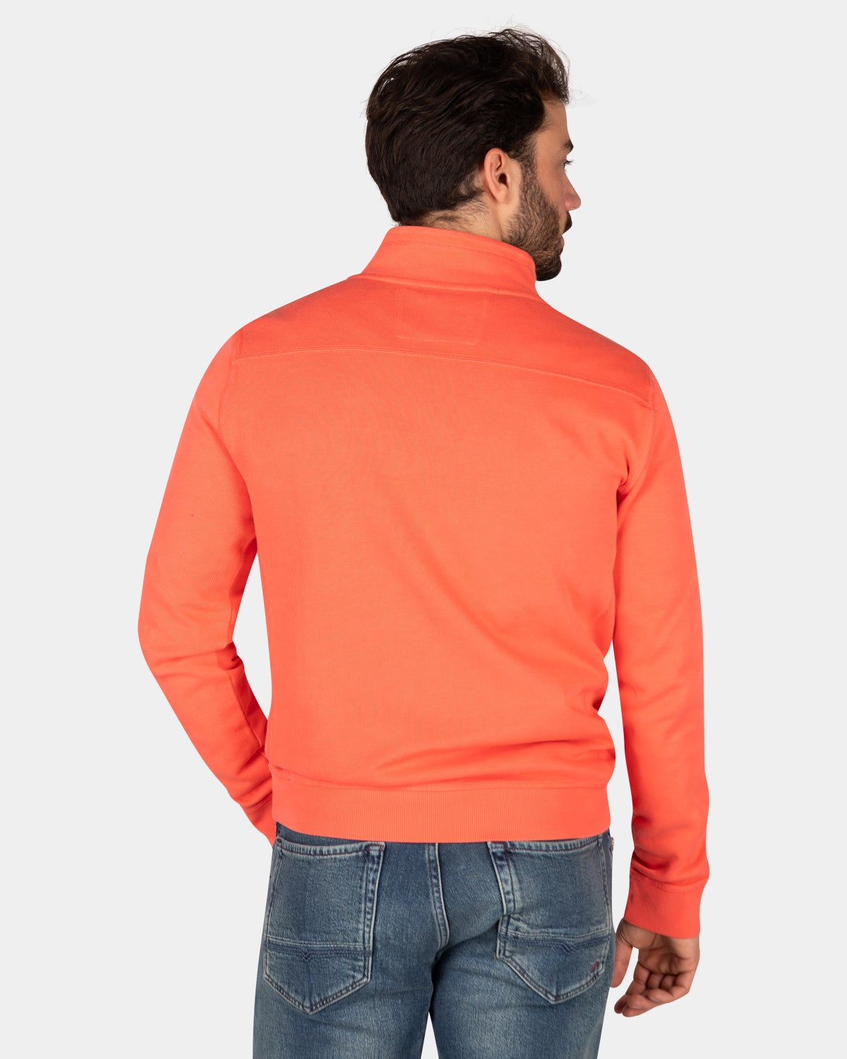 Cotton french rib half zip sweater - Red Cider