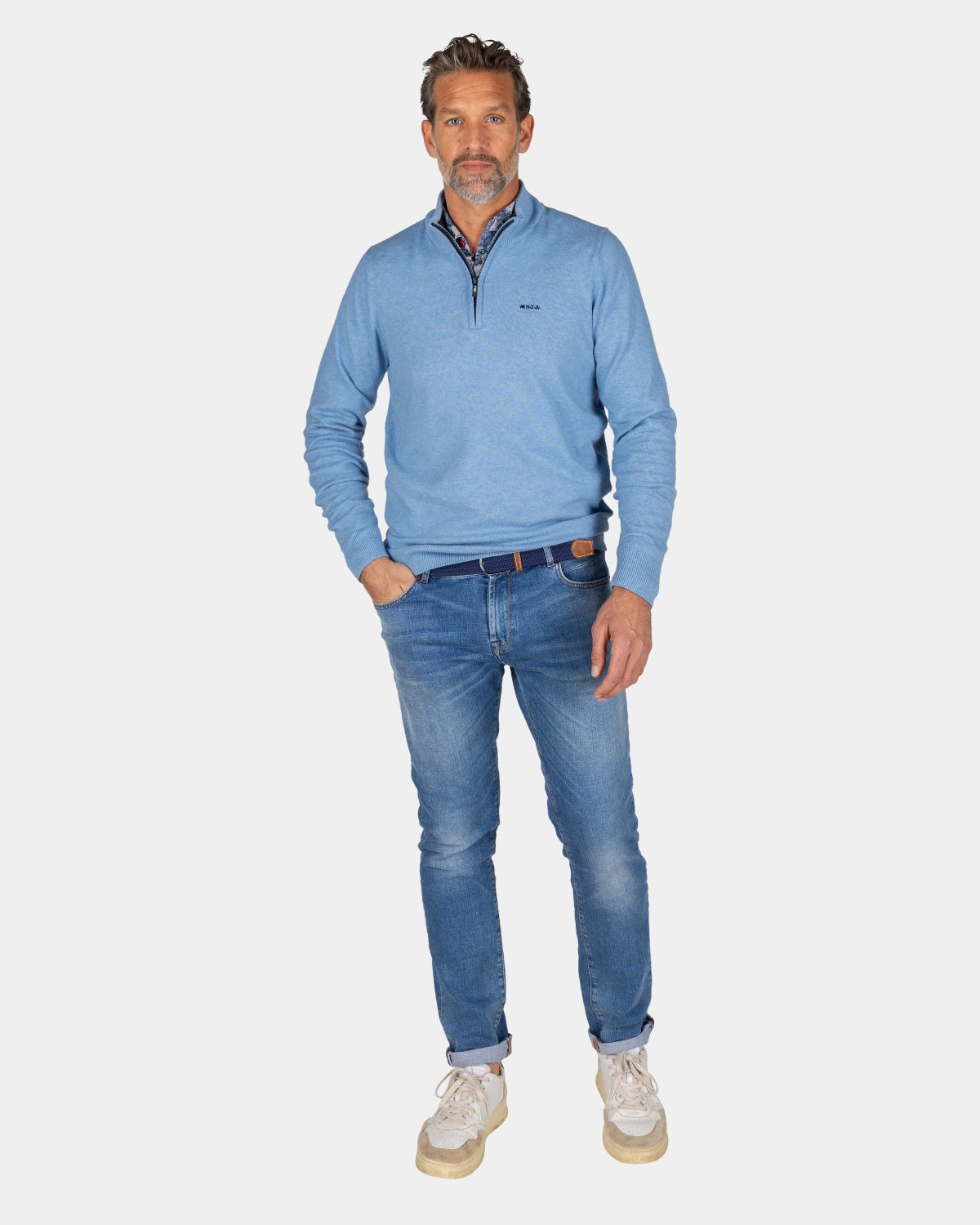 Pullover bleu avec élasthanne - Brave Blue