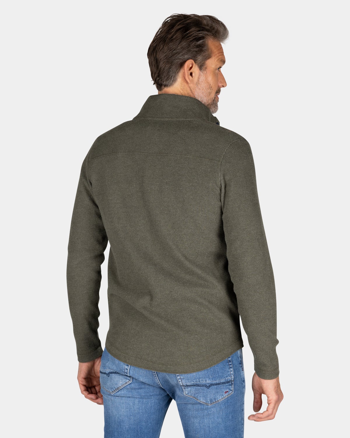 Donkergroen katoenen overshirt - Quartz Green