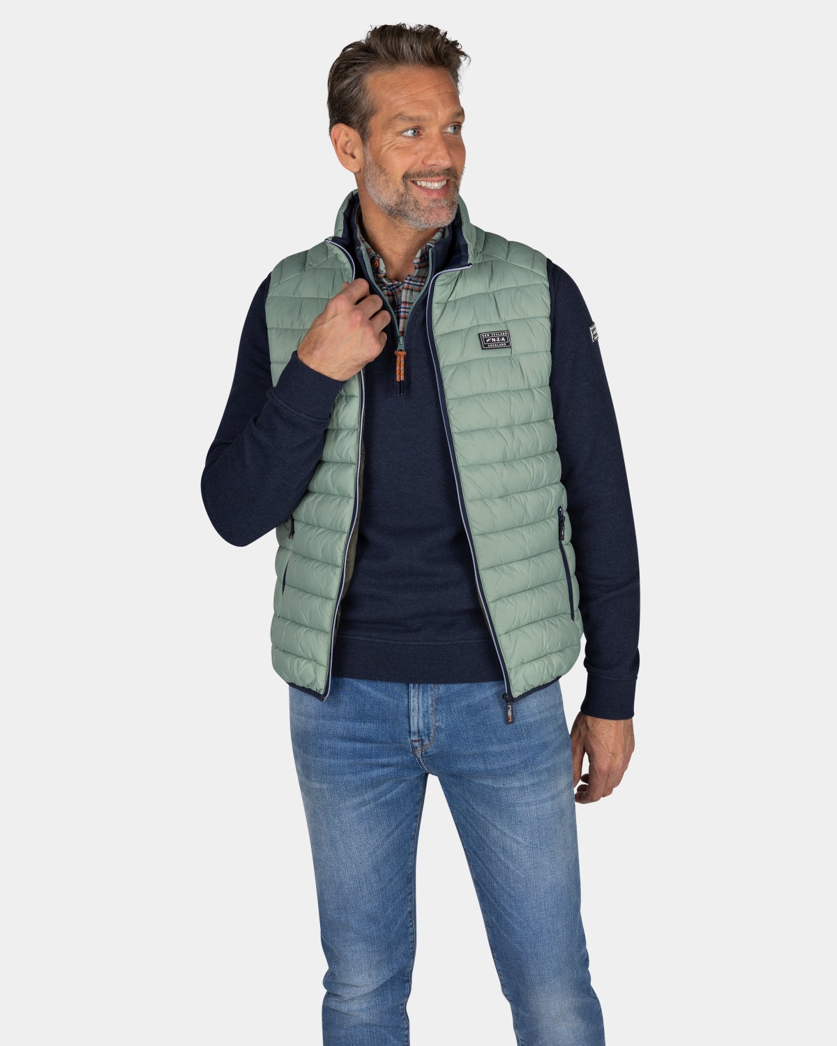 Grüner wattierter Bodywarmer - Pebble Green