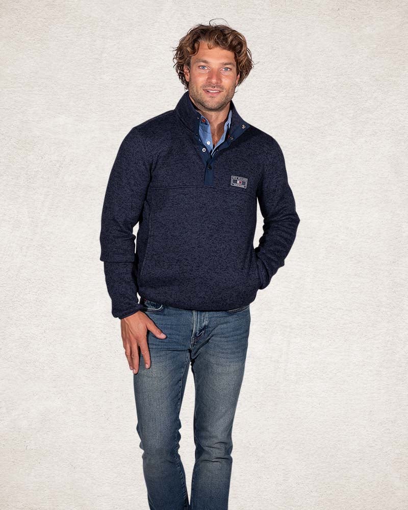 Pull avec demi-patte de boutonnage - Pitch Navy