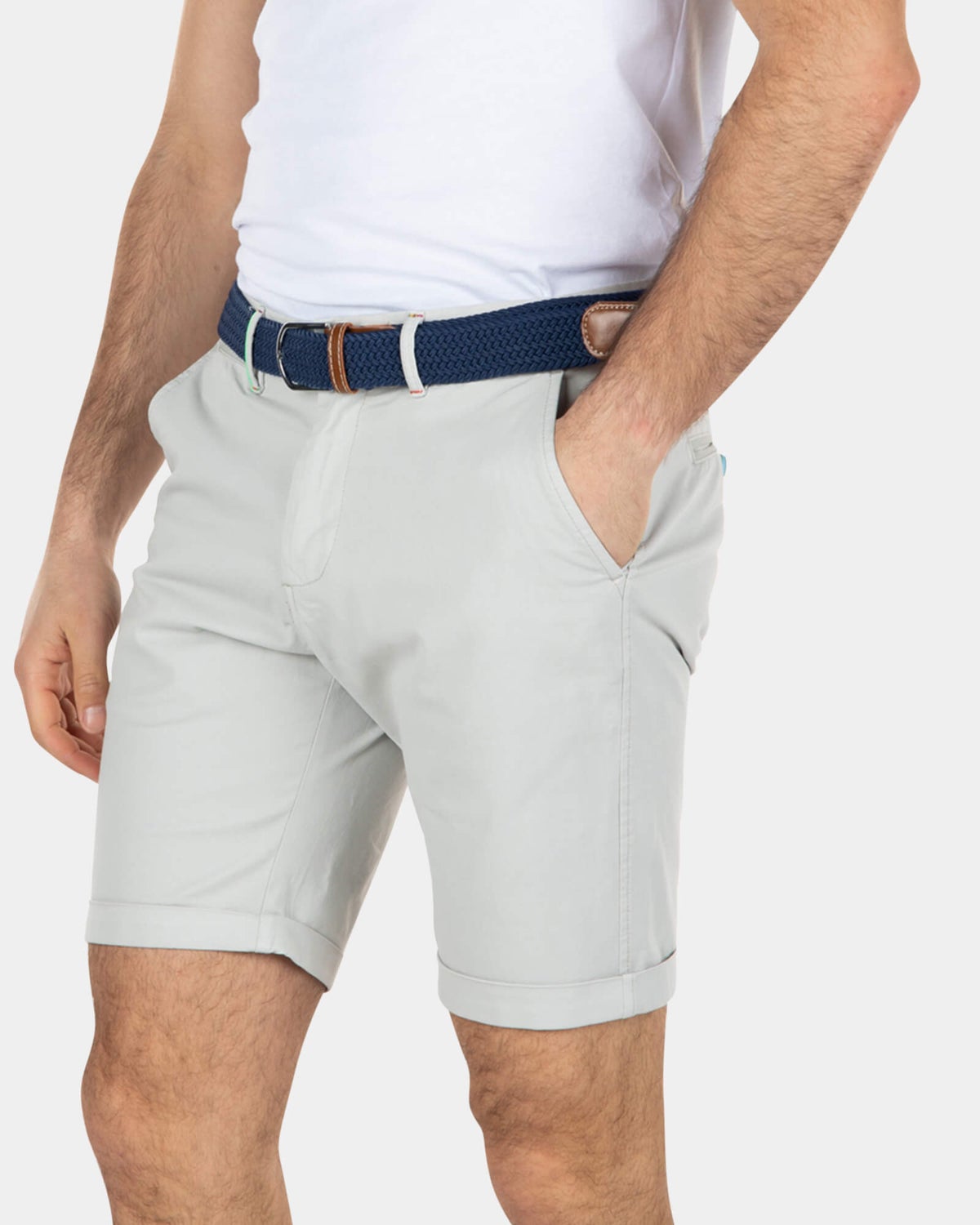 Short chino en coton stretch Gris