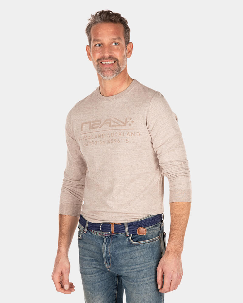 Crew neck long sleeved t-shirt - Shimmering Sand