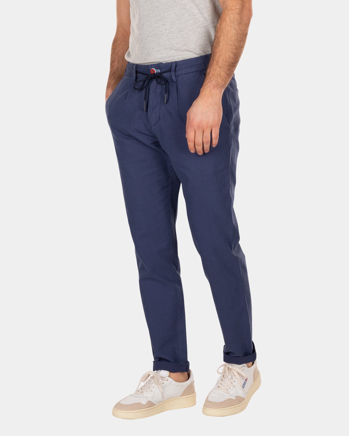 Chinos de lino y algodón. - Dusk Navy