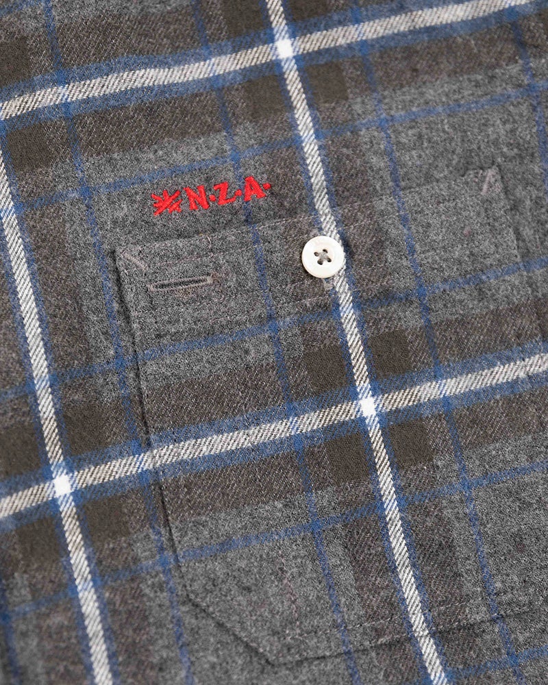 Katoenen flannel overhemd - Grey Melange