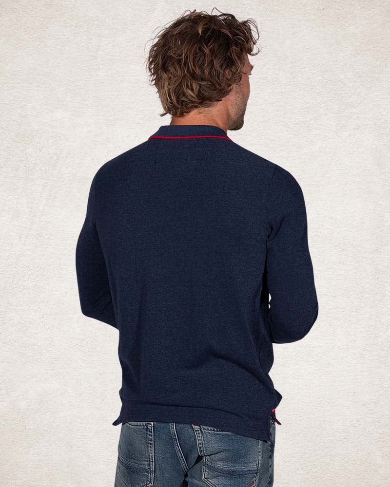 Effen katoenen rugby shirt - Pitch Navy