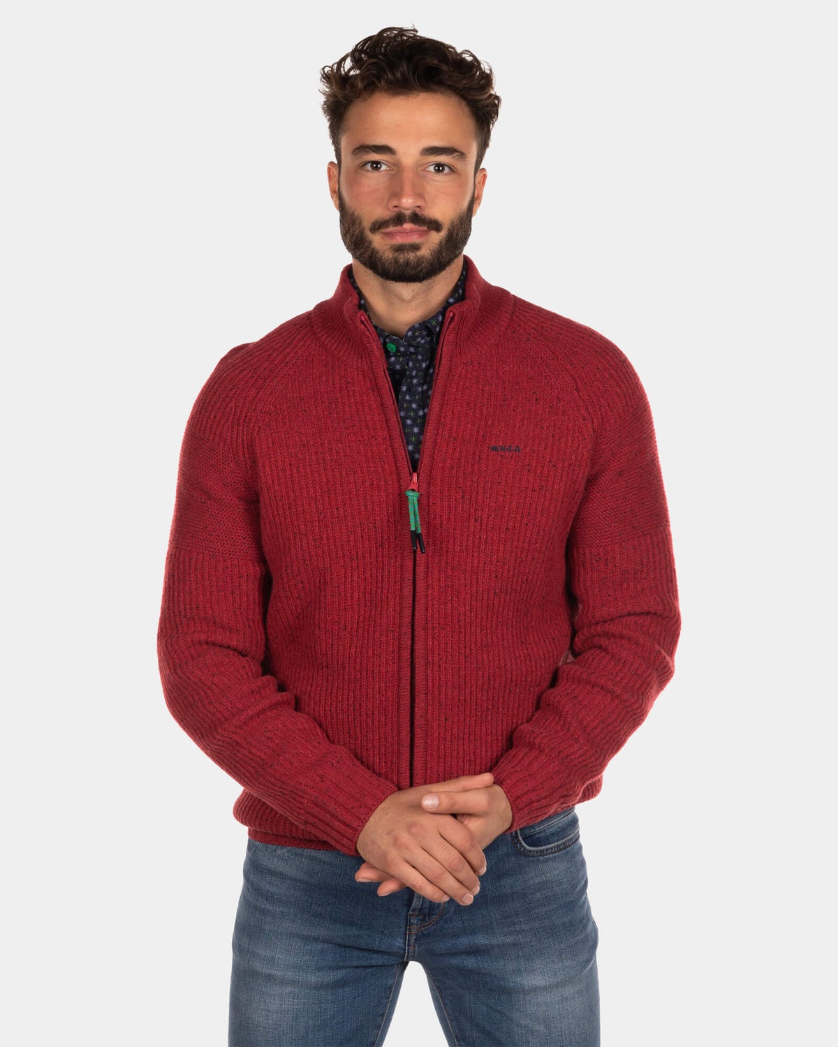 Rippstrick-Cardigan Dry - Cardinal Red