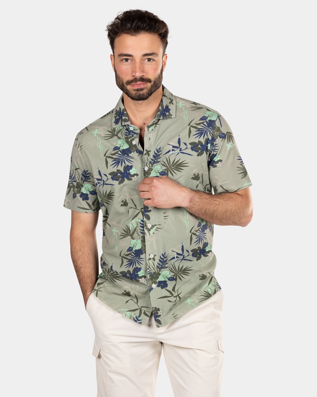 Chemise à fleurs verte - Mellow Army