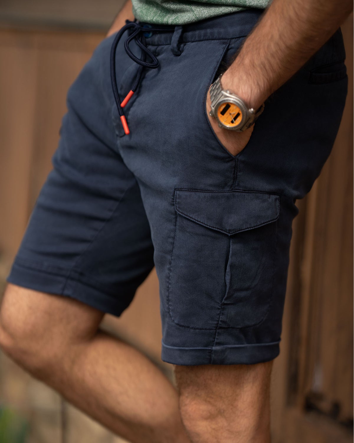 Cargo-Shorts aus Lyocell-Baumwolle - Key Navy