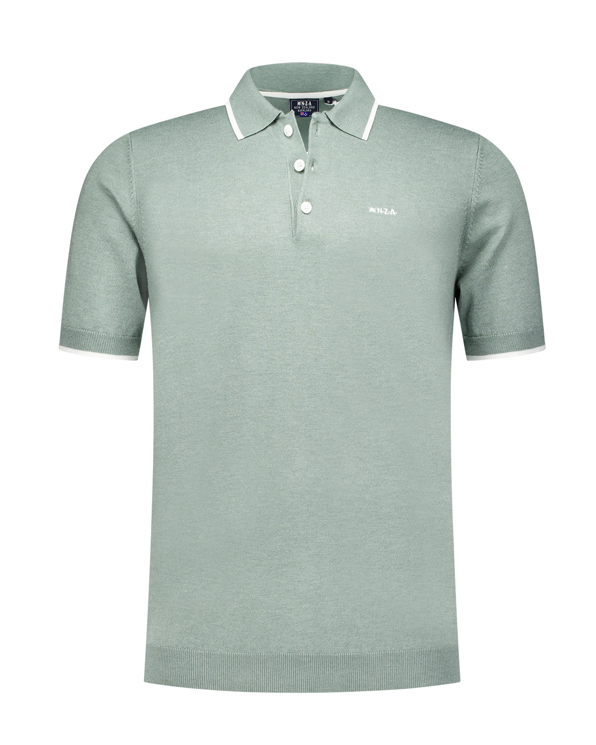 Groene polo met witte details - Sage