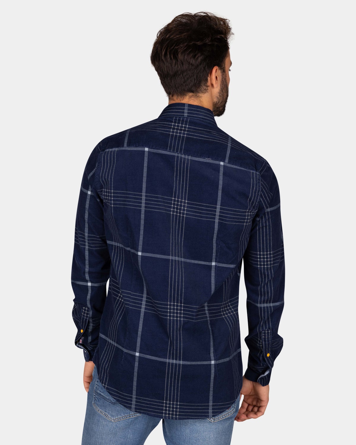 Chemise à carreaux en velours côtelé bleu foncé - Winter Navy