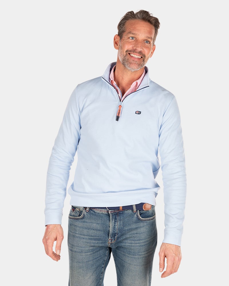 Fleece sweater met rits - Rhythm Blue