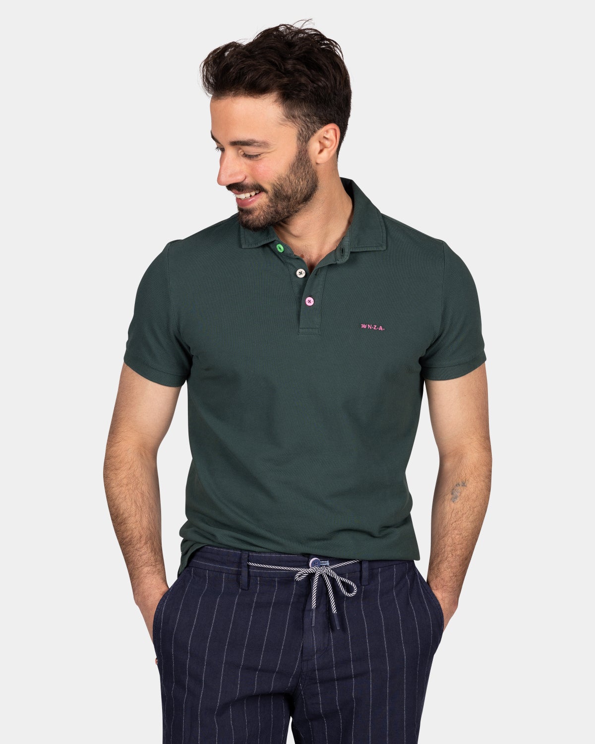 Katoenen effen polo  - Classic Green