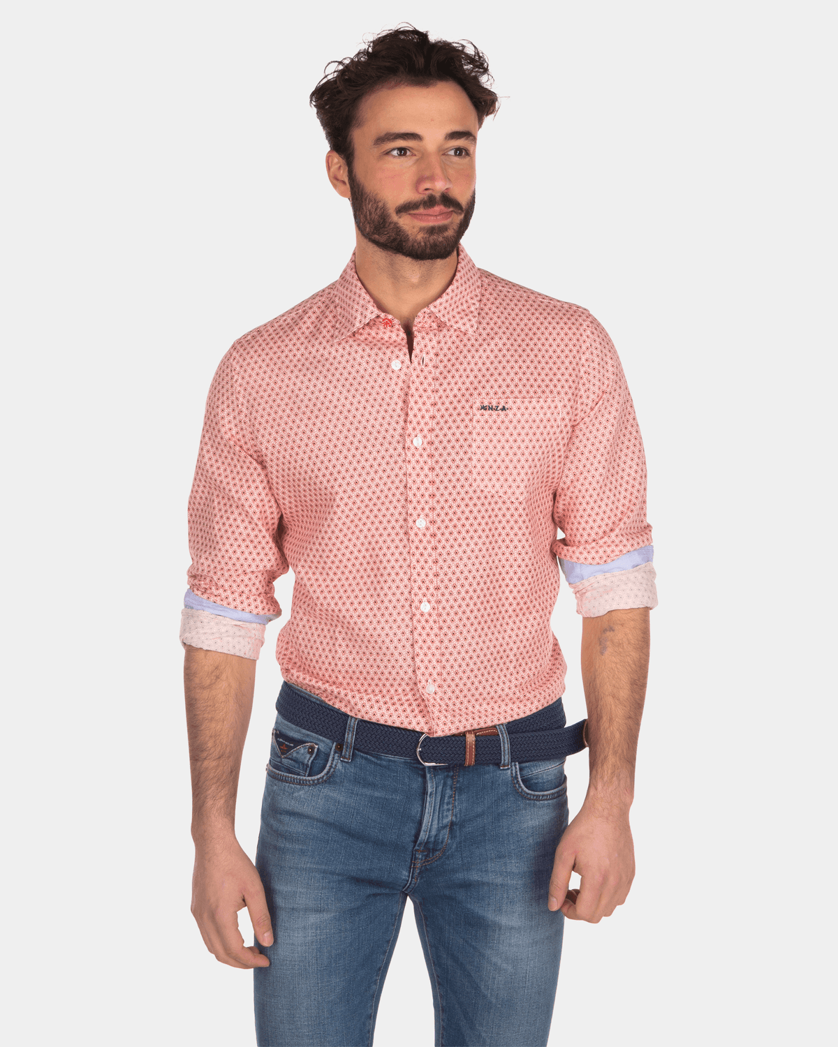 Camisa lino topos - Orange Red