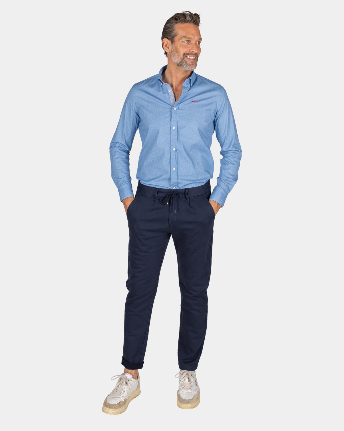 Chemise en coton bleue avec stretch - Brave Blue