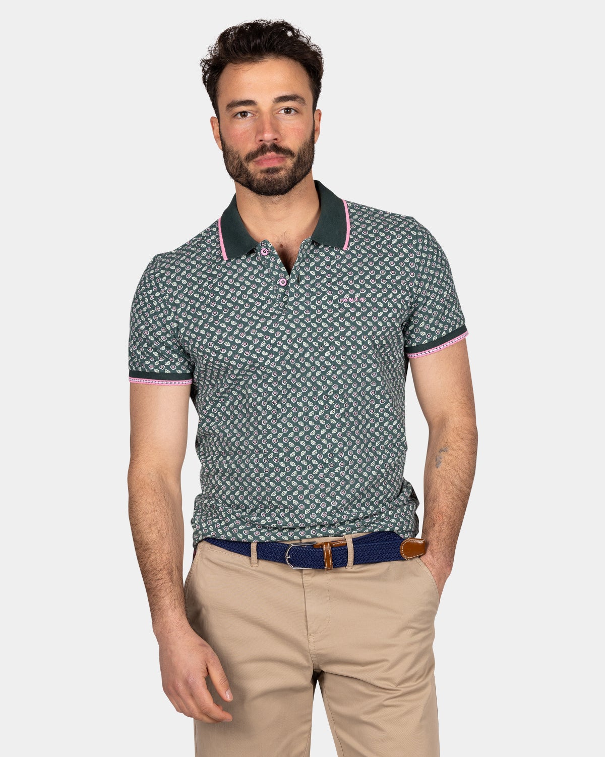 Polo verde con estampado grﾇfico - Classic Green