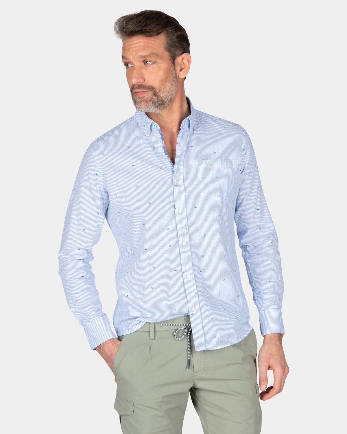 Chemise en lin - Bed Blue