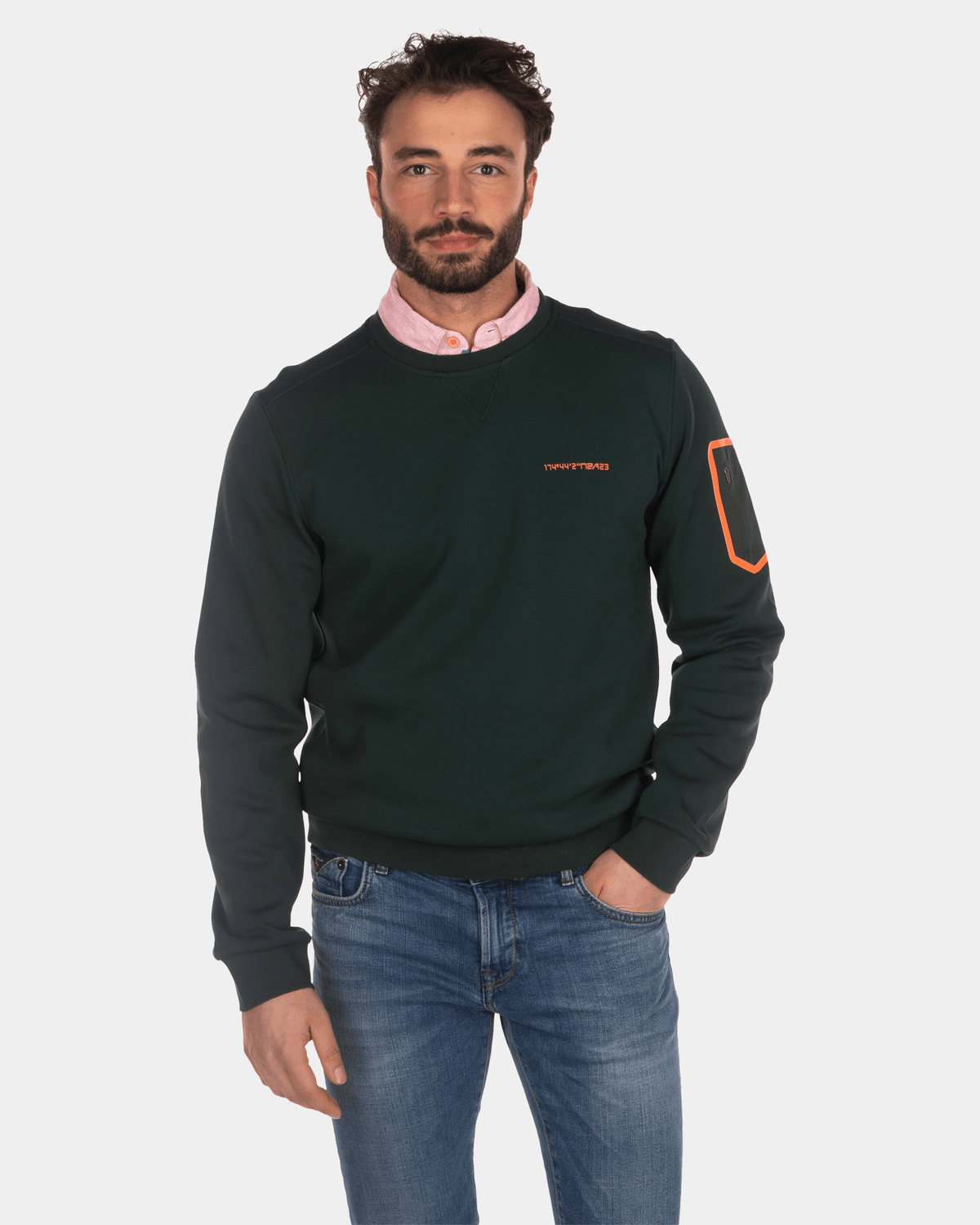 Sweat col rond en coton - Dark Pine