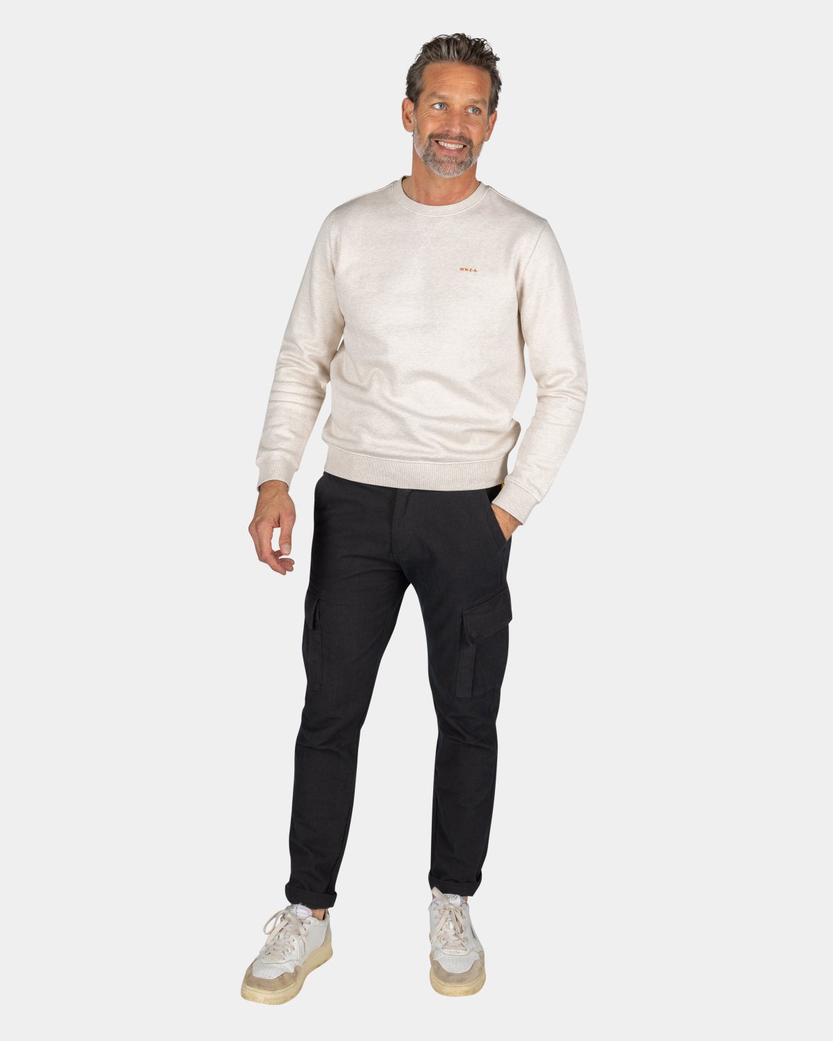 Ecru crew neck sweater - Powder Sand