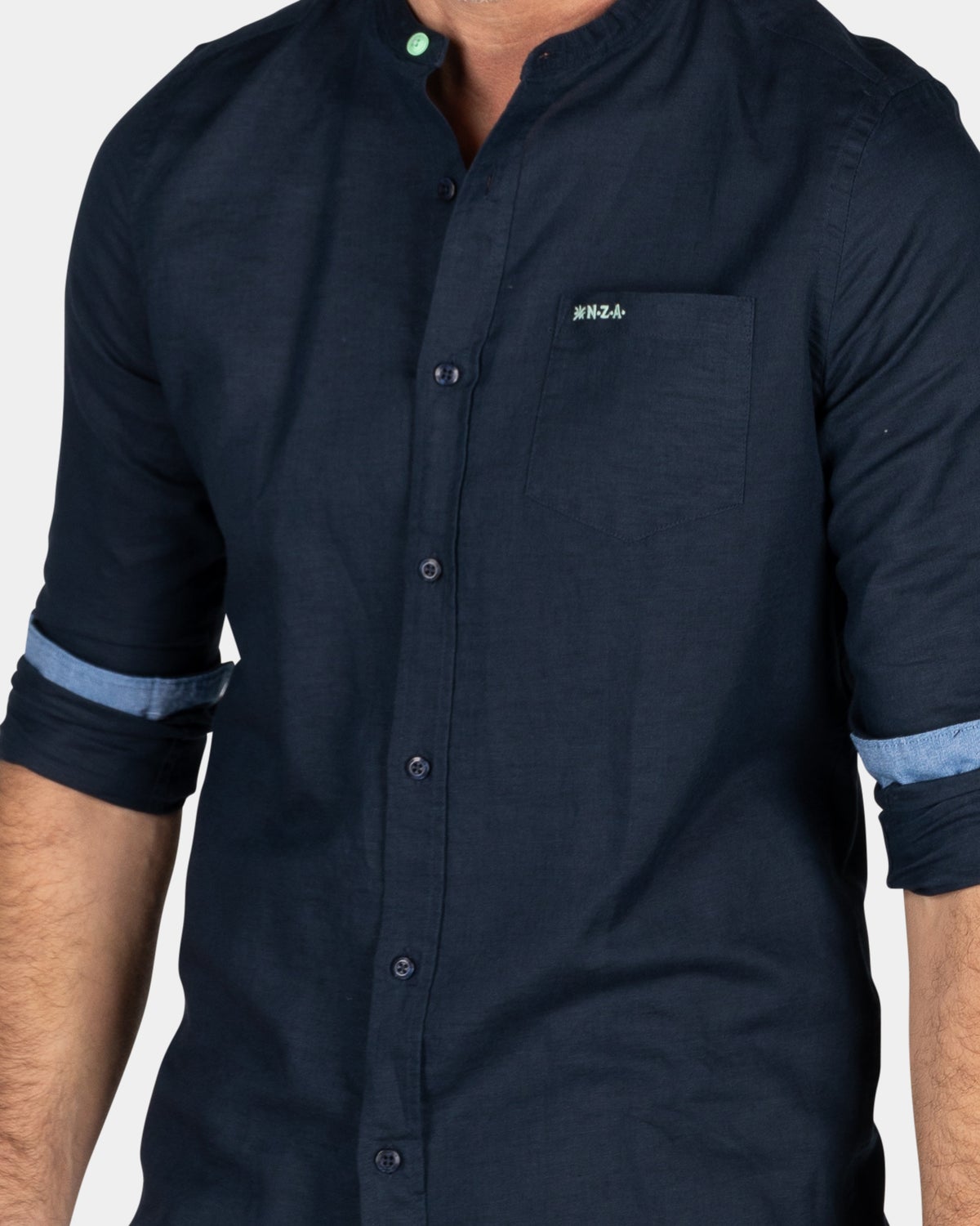 Chemise unie sans col - Traditional Navy