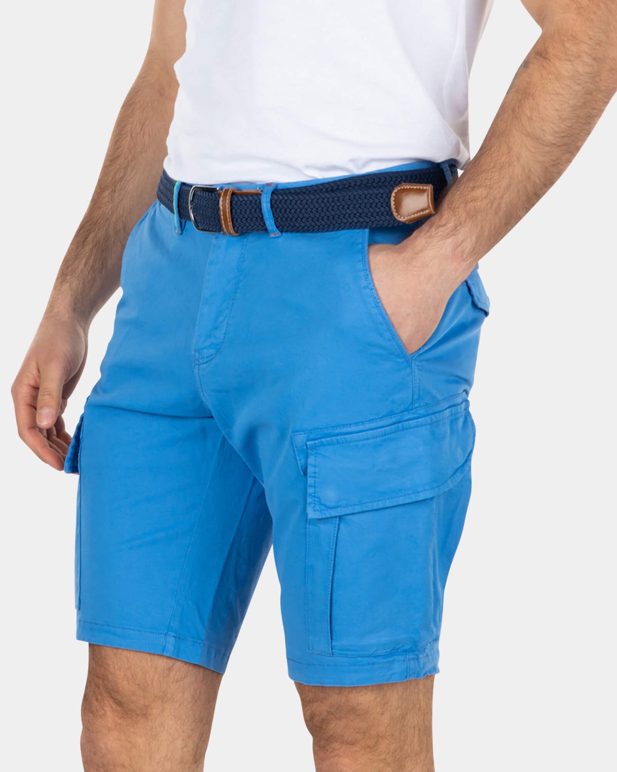 Short cargo en coton stretch