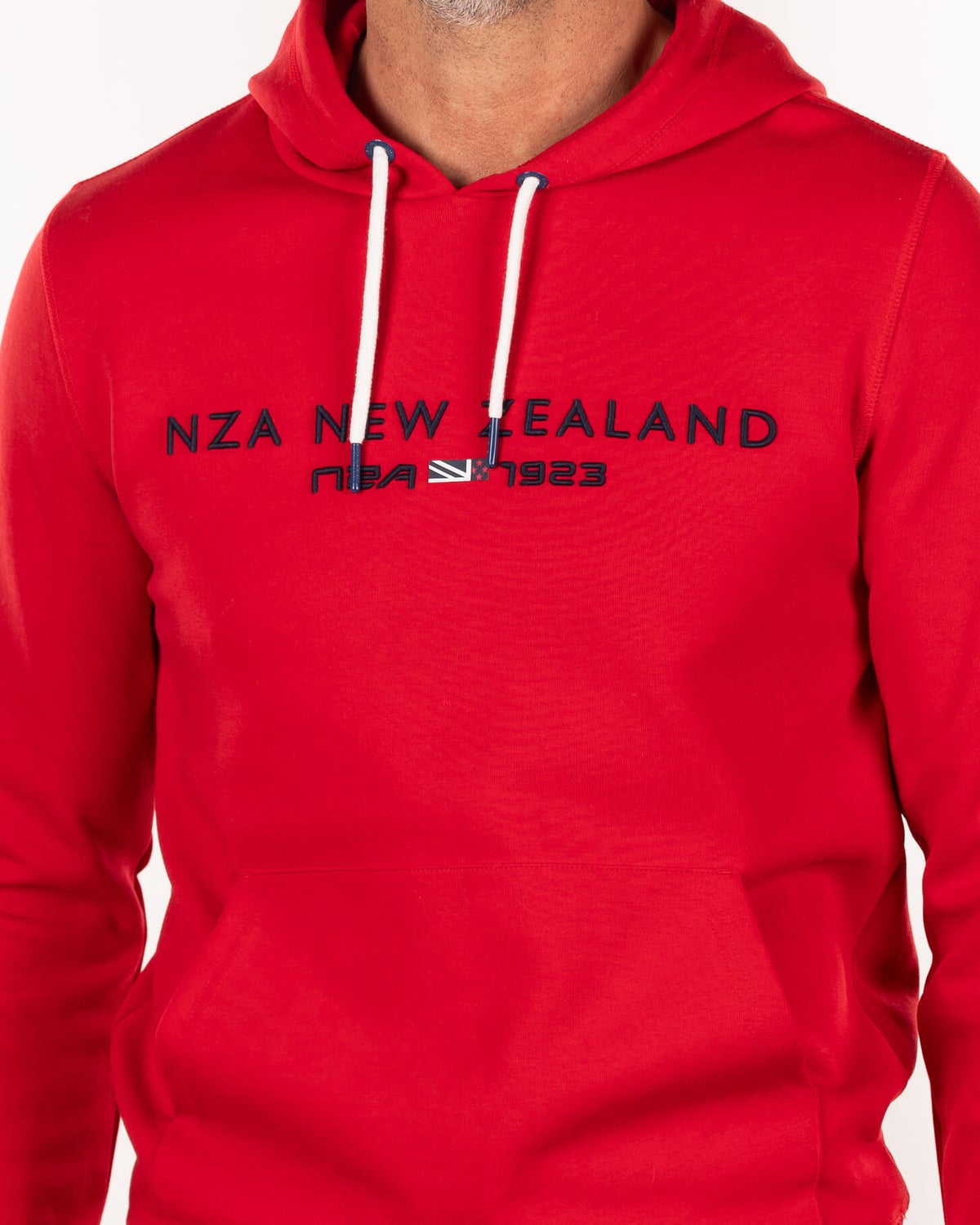 Plain hooded sweater with logo - Carmine Red