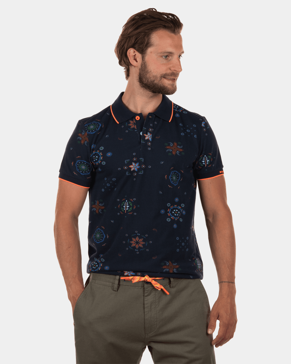 Polo met print Horseshoe - Dutch Navy