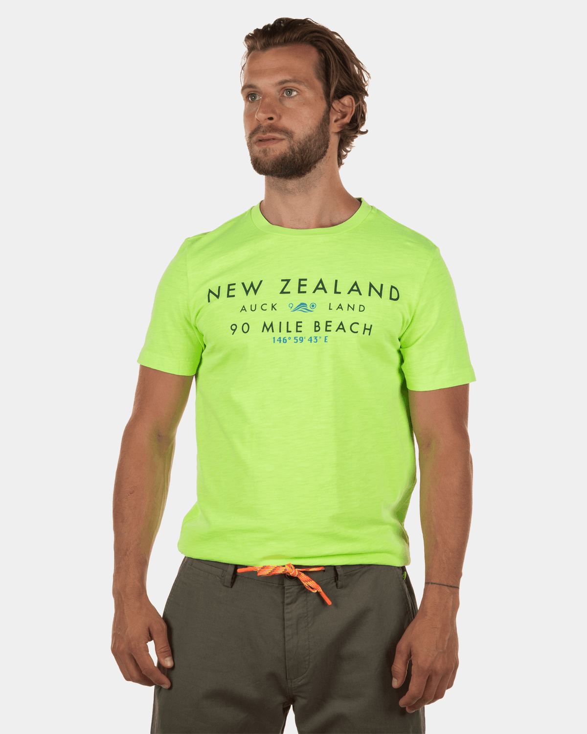 Rotokauri effen t-shirt met ronde hals - Cellery Neon Green