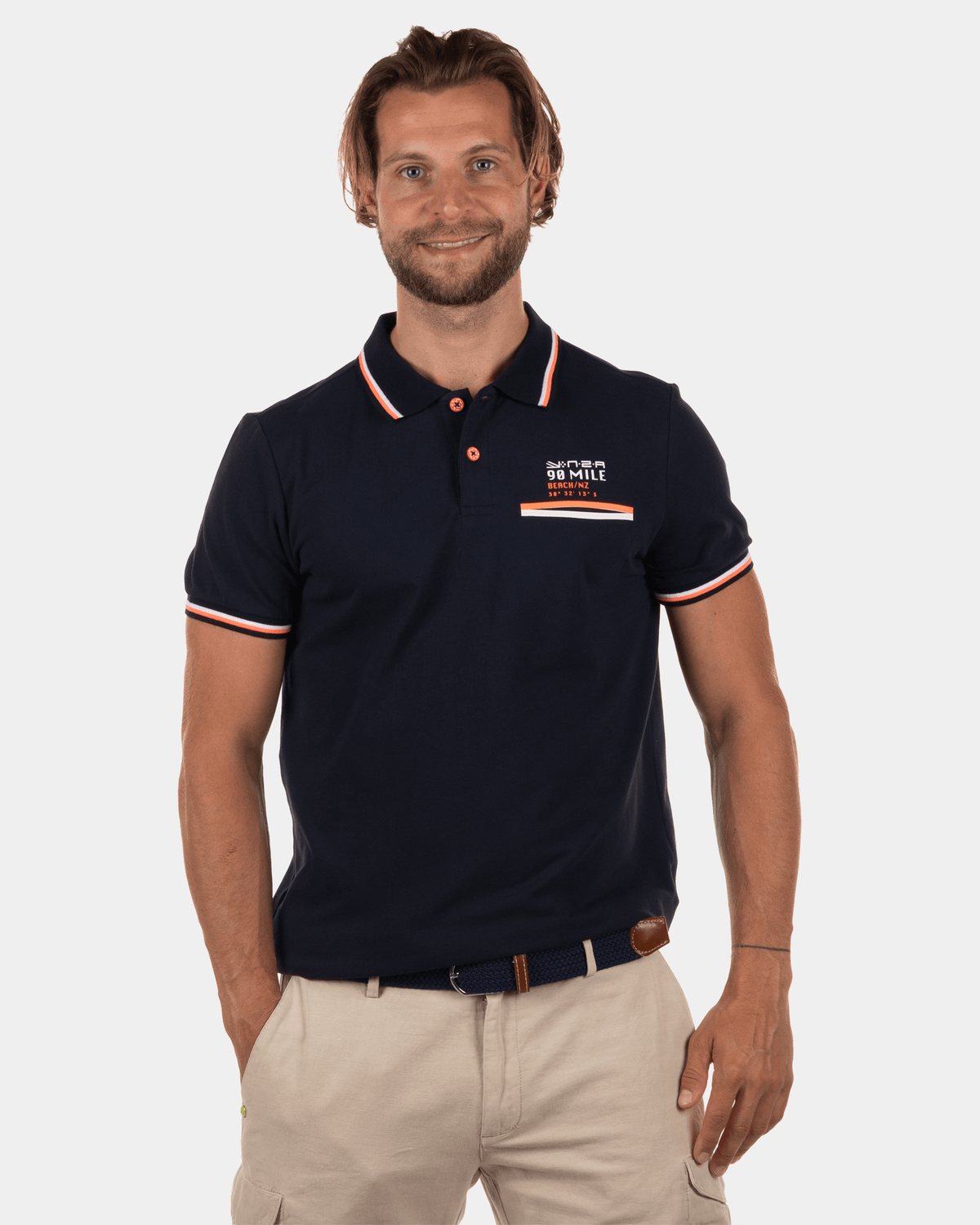 Slim fit polo Fork Stream - Dutch Navy