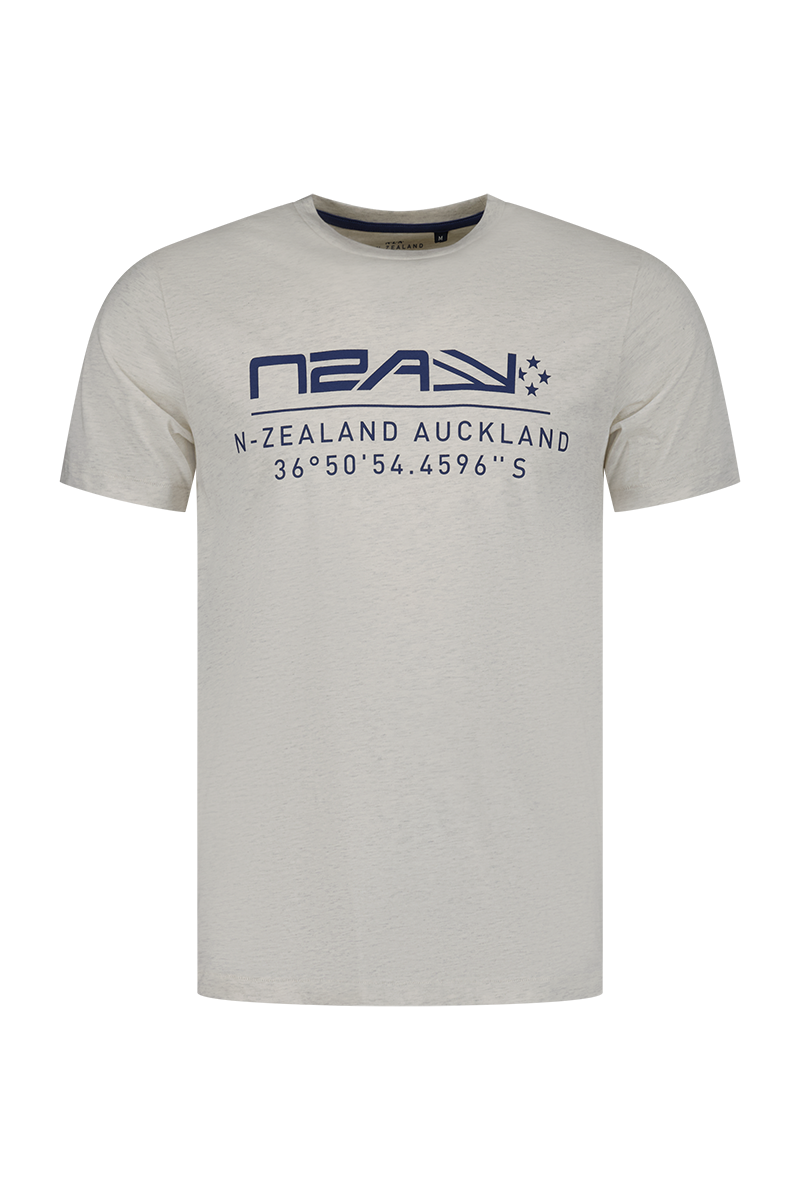 T-Shirt mit Rundhalsausschnitt - Cream Melange