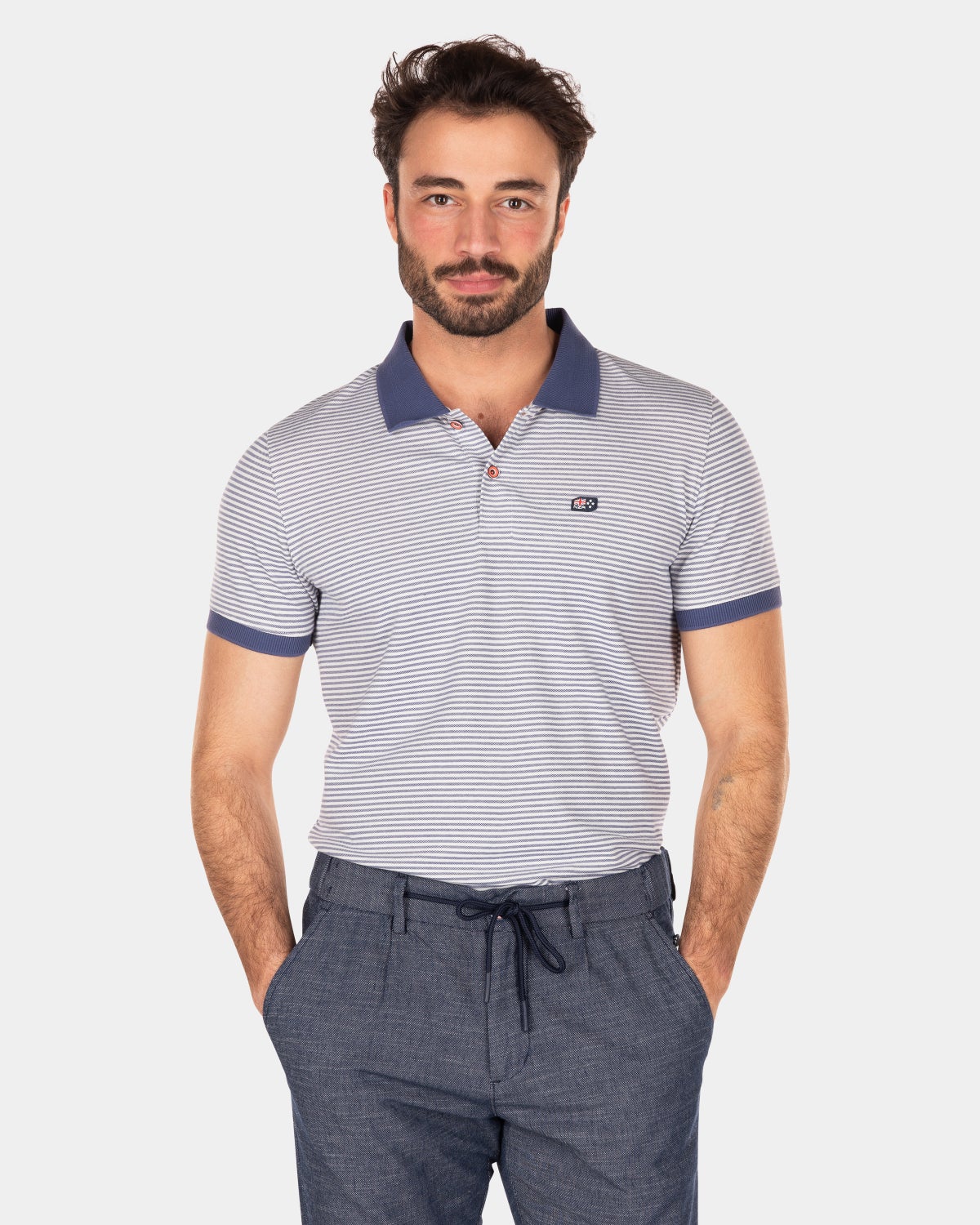 Polo elástico de manga corta - Dusk Navy