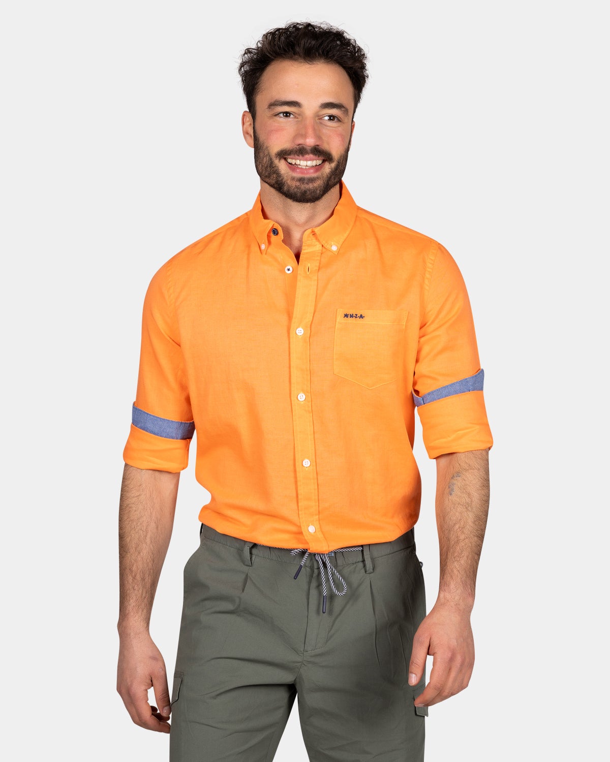 Chemise en lin stretch - Fresh Orange