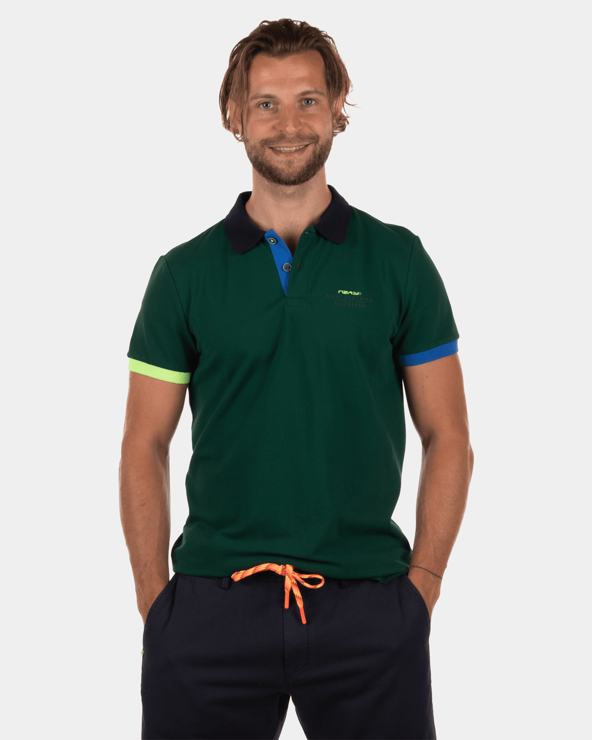 Effen poloshirt Moonstone - Lead Green