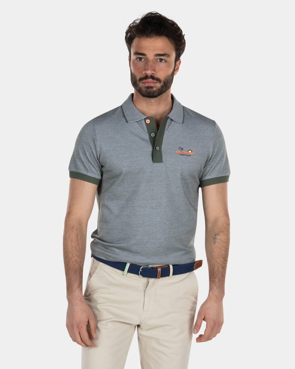 Katoenen polo met donkere details - High Summer Army