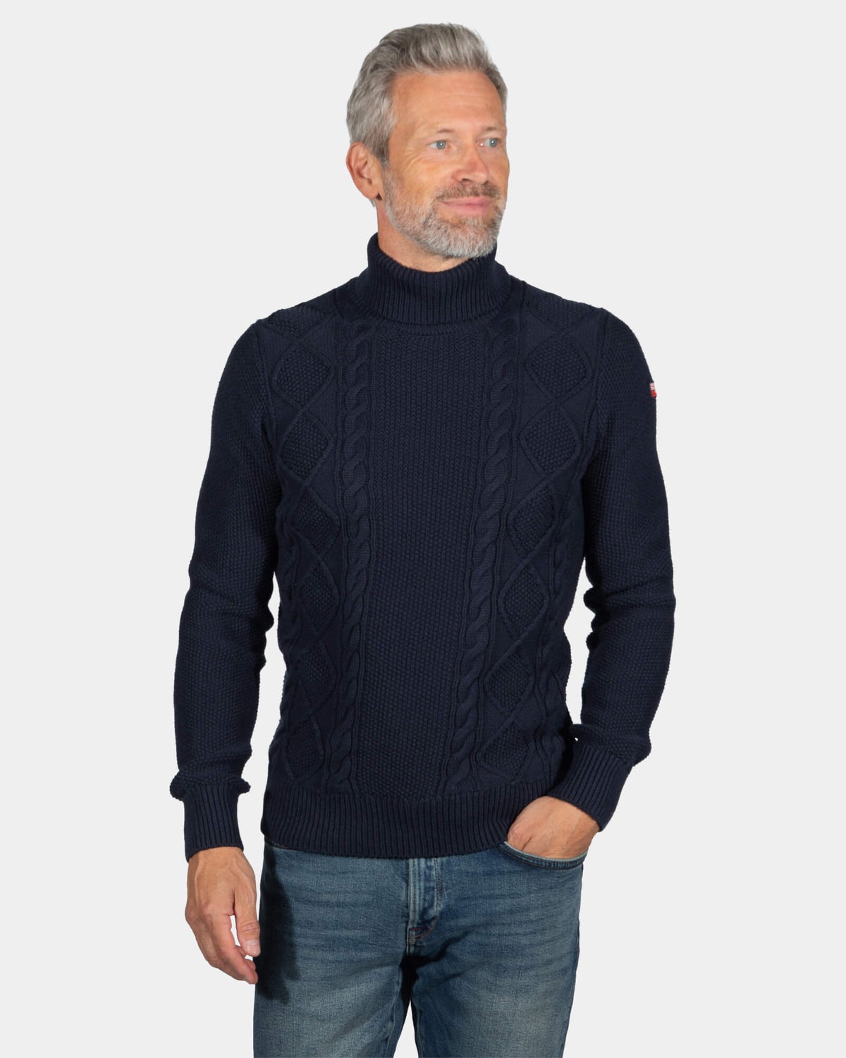 Rollkragenpullover aus Baumwolle Erskine - Ink Navy