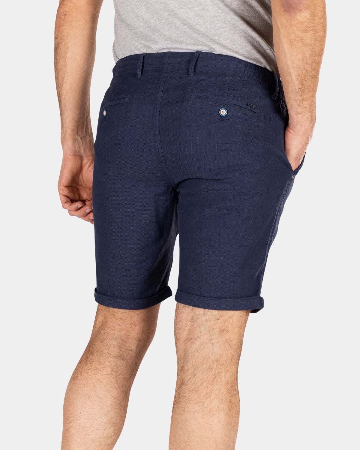 Shorts made of cotton and linen - Ocean Navy