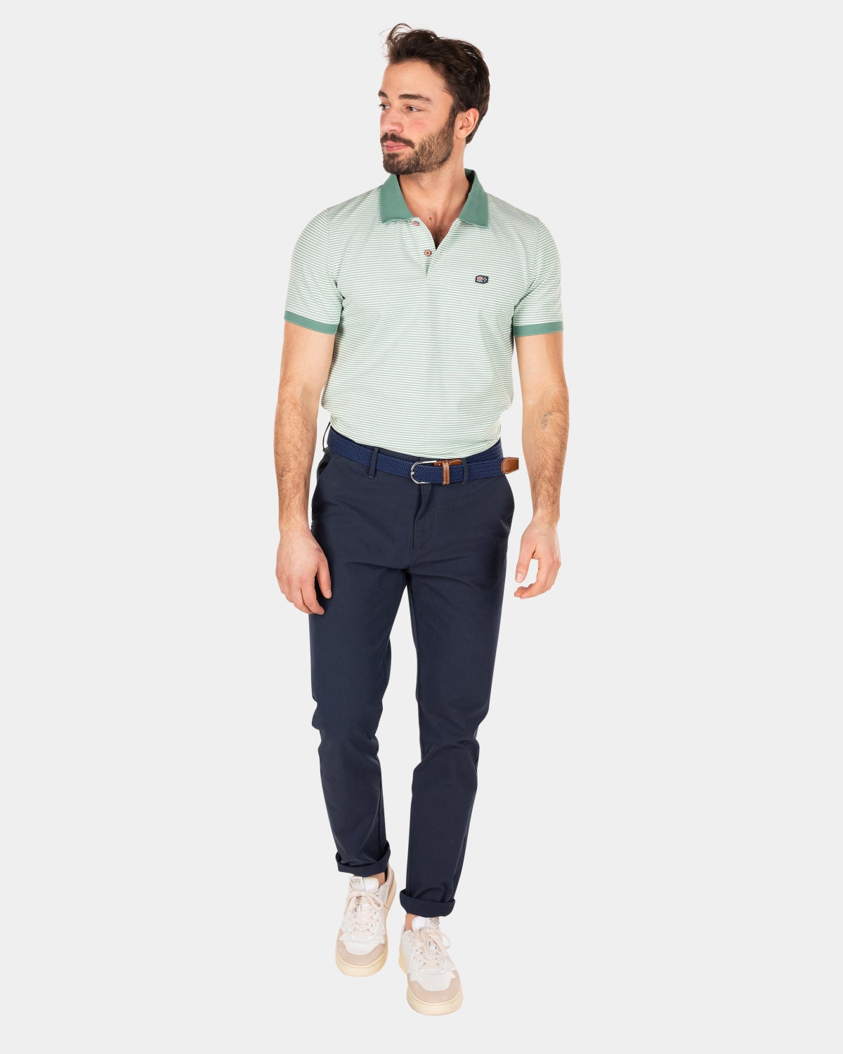 Stretch-Polo mit kurzen Ärmeln - Amazon Green