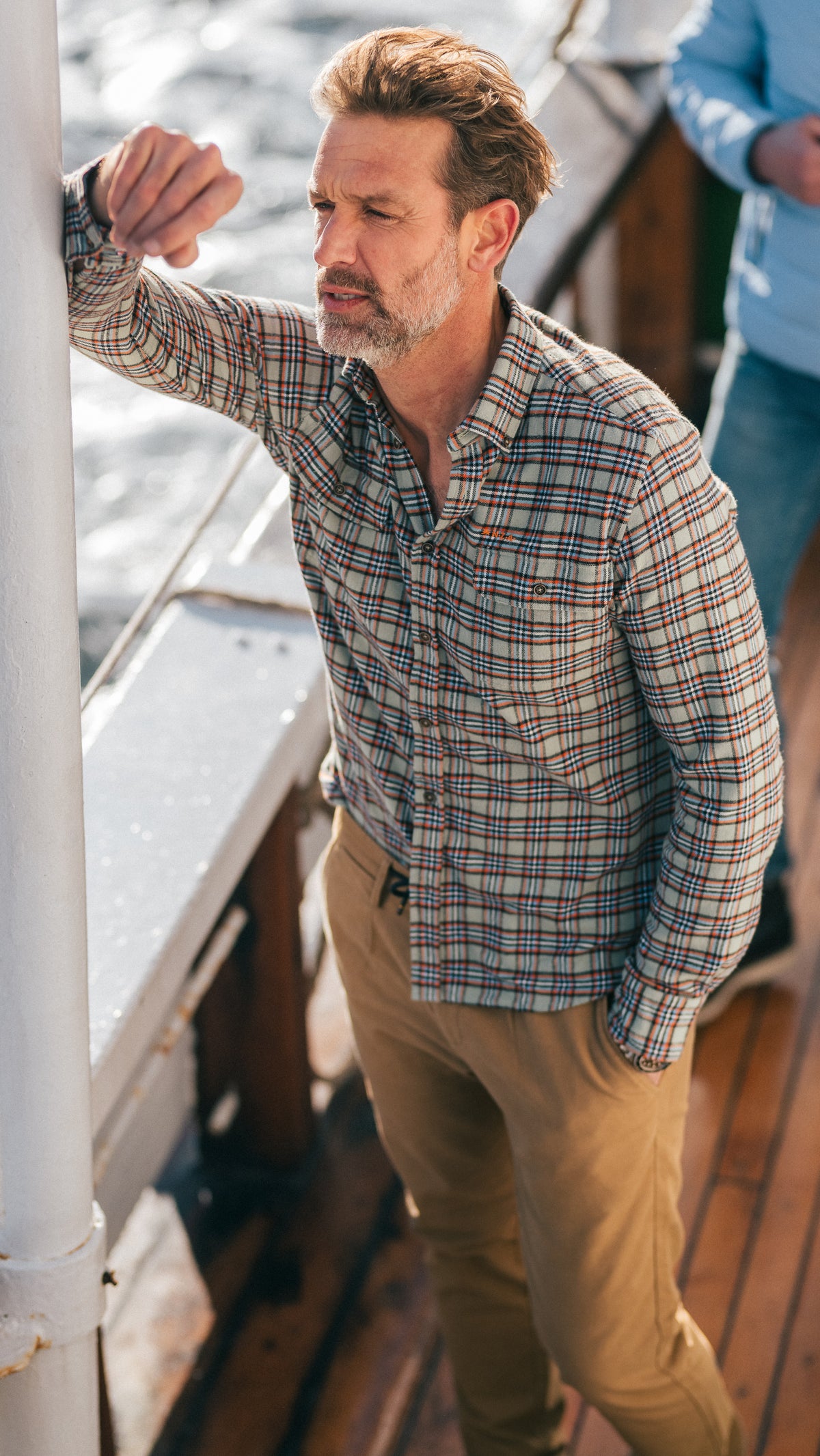 Camisa cuadros verde rojo - Pebble Green