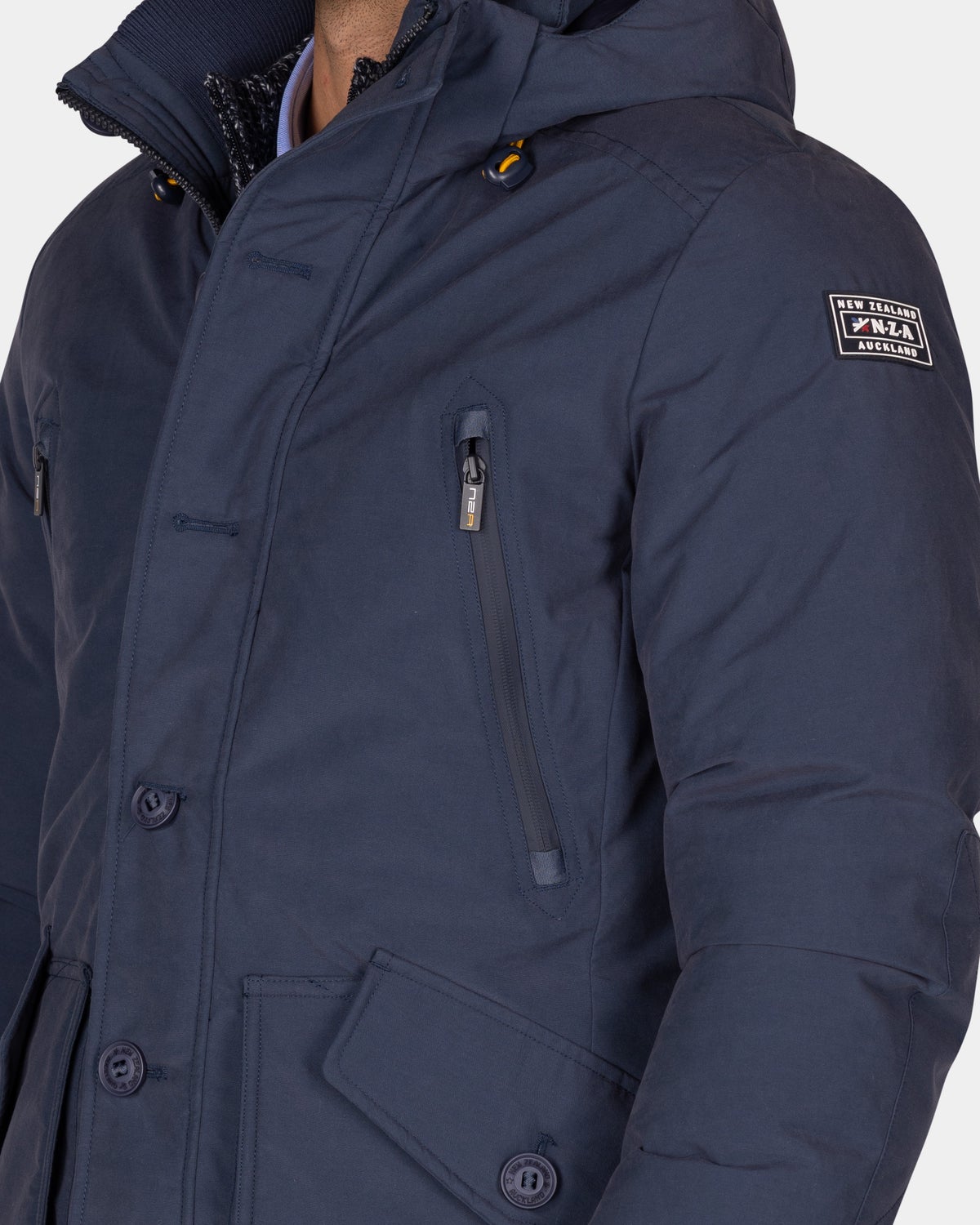 Parka de lona de color azul - Tin Blue