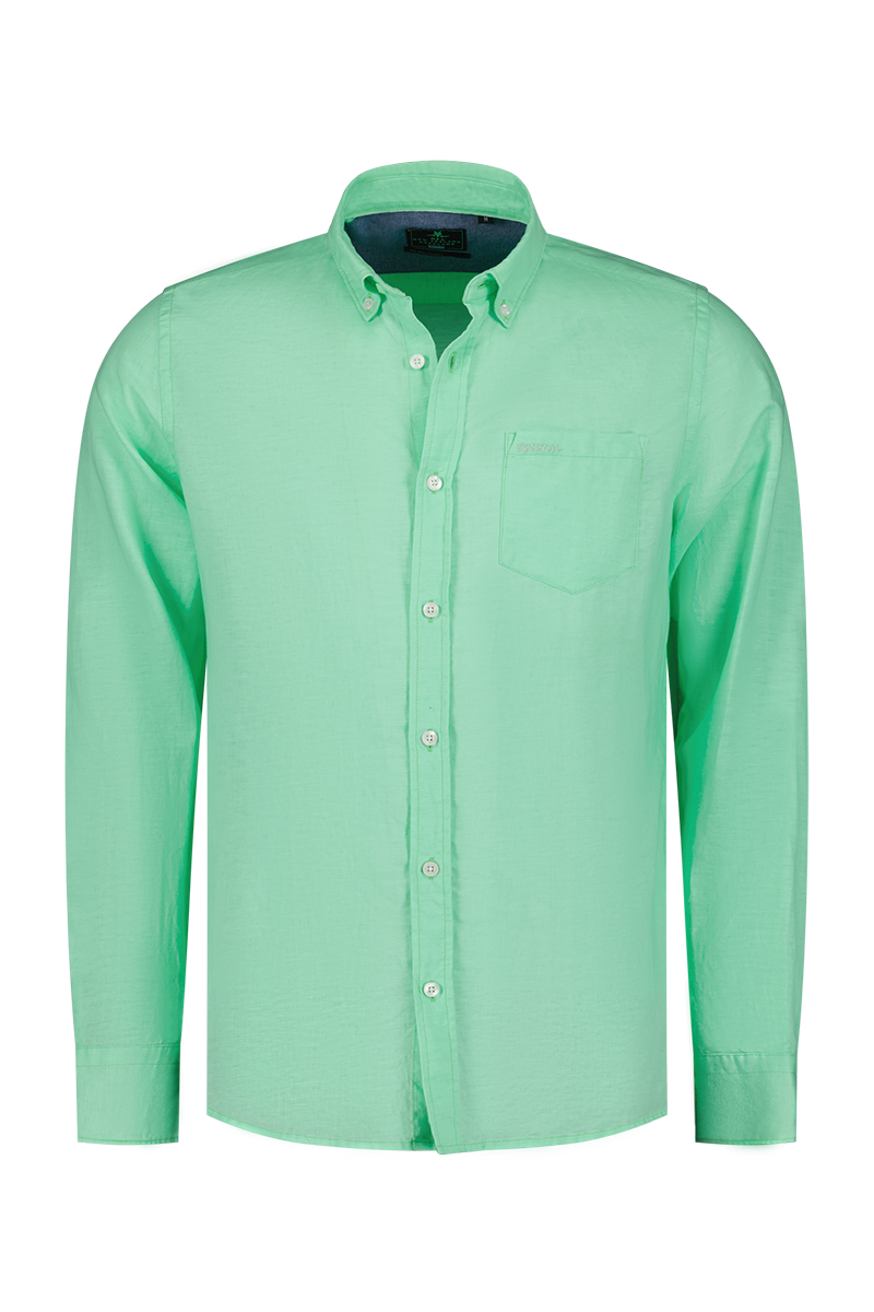 Chemise en lin uni de plusieurs couleurs - Teal Green