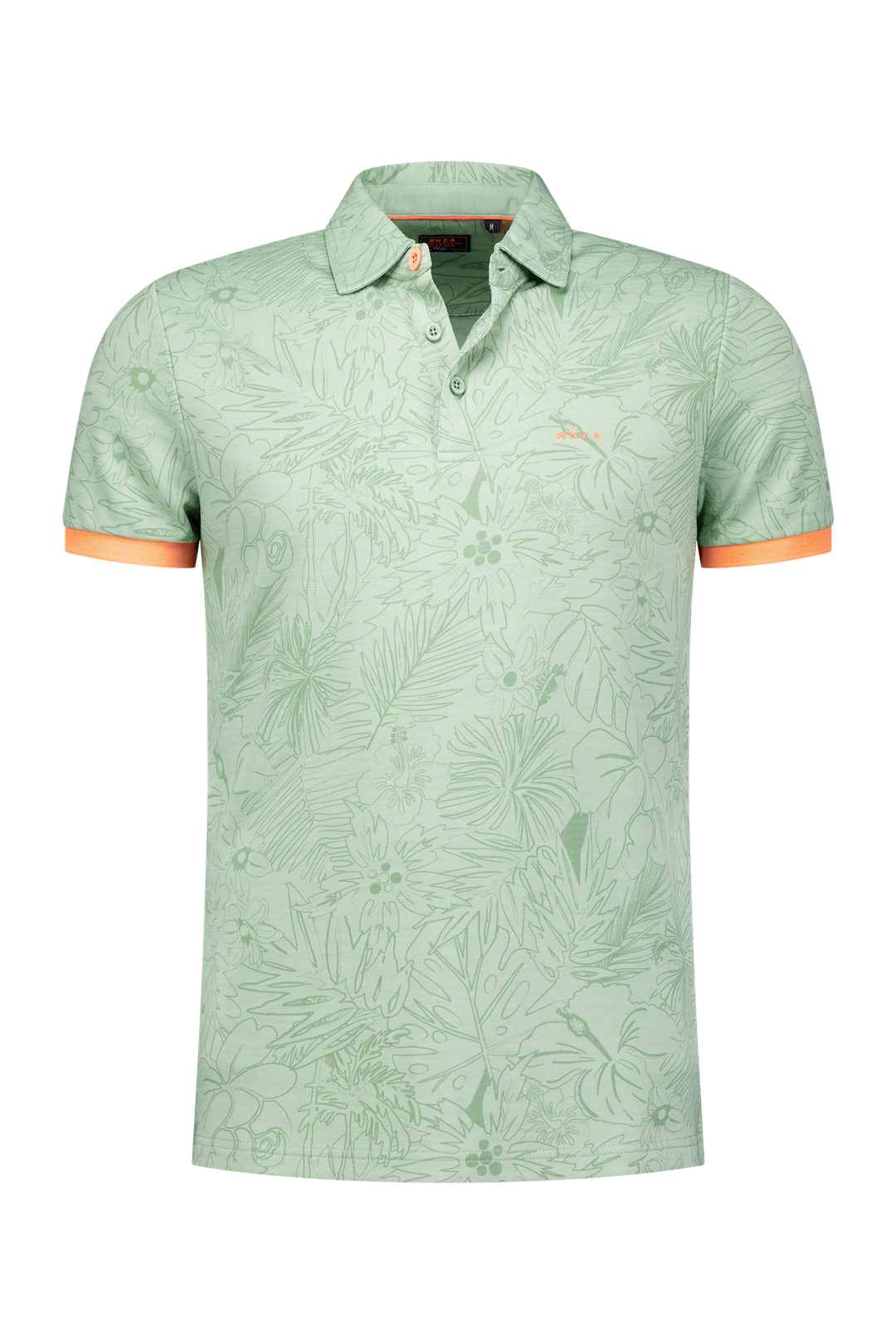 Lyocell polo met lichte bloemenprint - Soft Olive