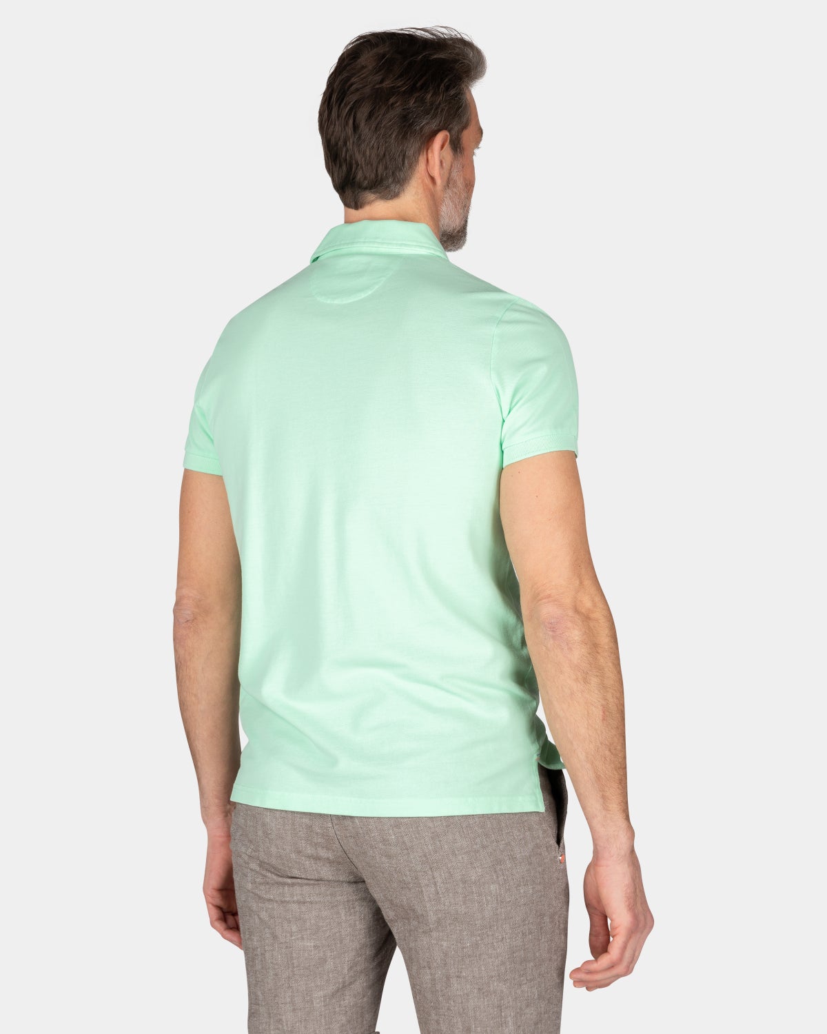 Effen polo van katoen - Teal Green