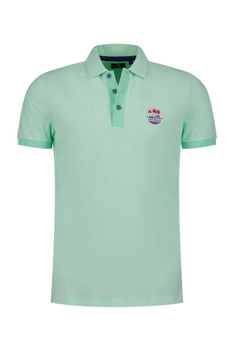 Katoenen effen polo - Teal Green