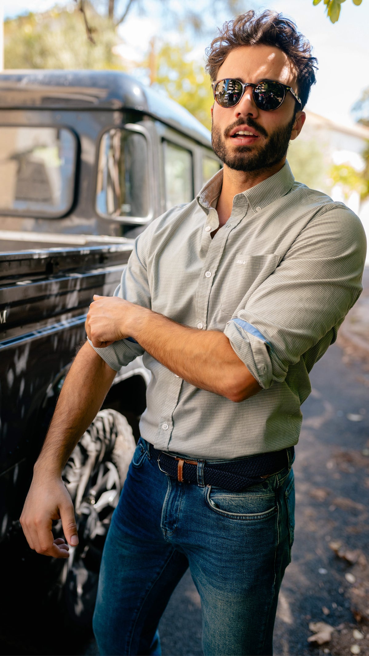 Chemise verte avec stretch - Sage