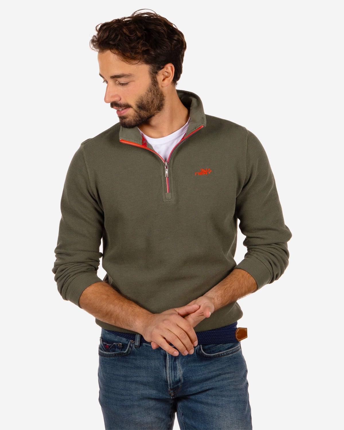 Pull avec fermeture éclair Arapohue - Rock Green