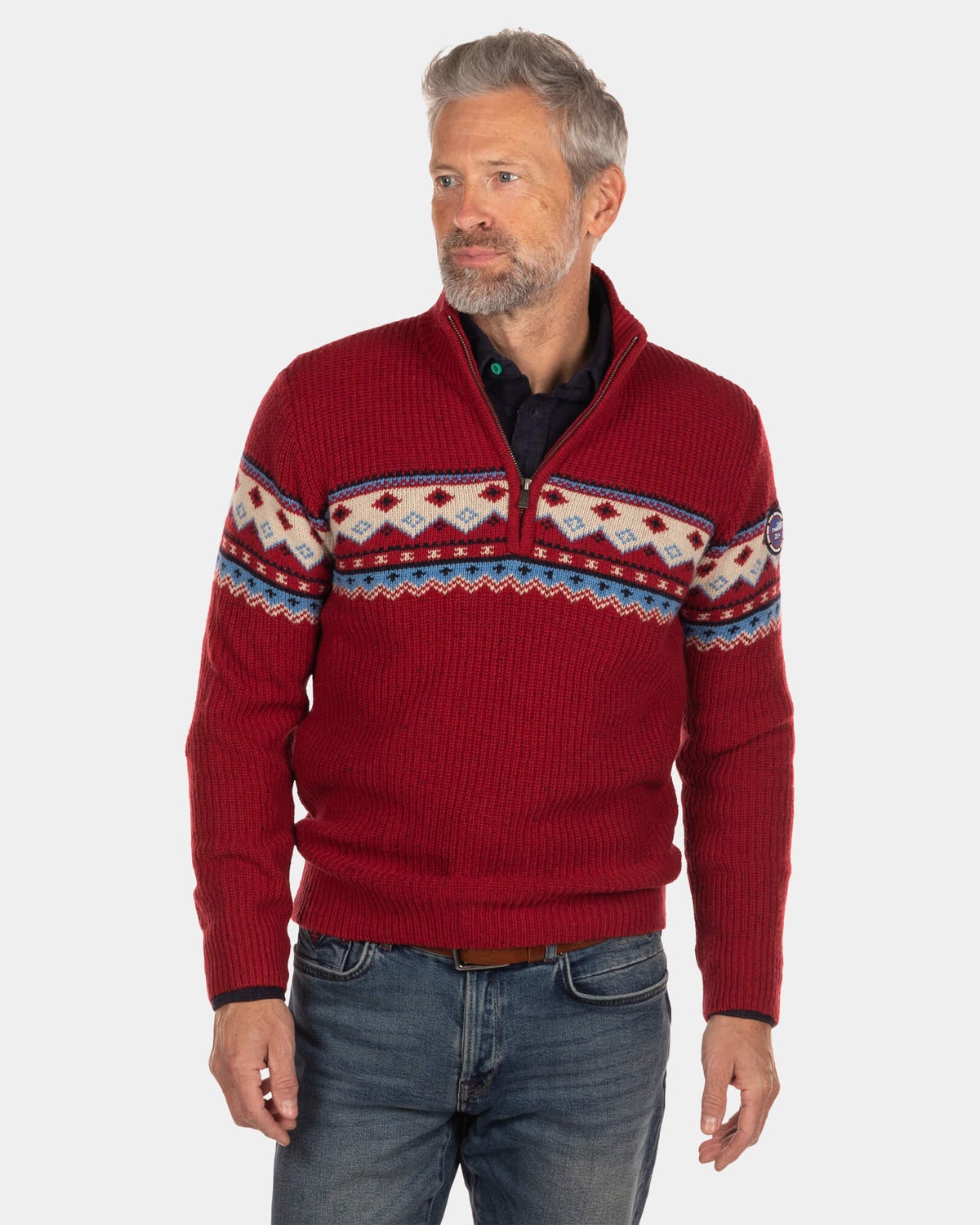 Pullover mit halbem Reißverschluss Aranga - Cardinal Red